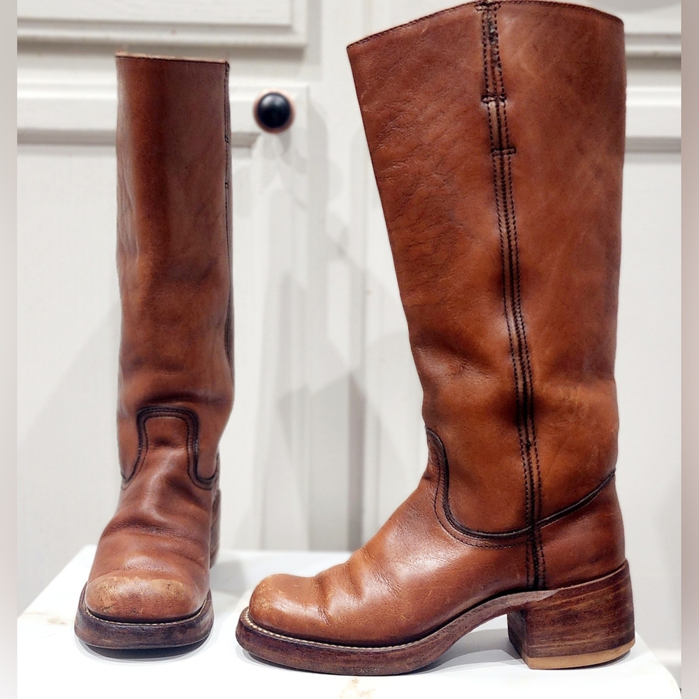 Frye Brown Heeled Boots